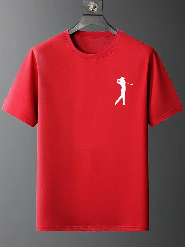 Men's Figure Print Round Neck Tee, Casual Regular Fit Short Sleeve T-shirt for Summer, Fashion Men's Top for Daily Wear 1