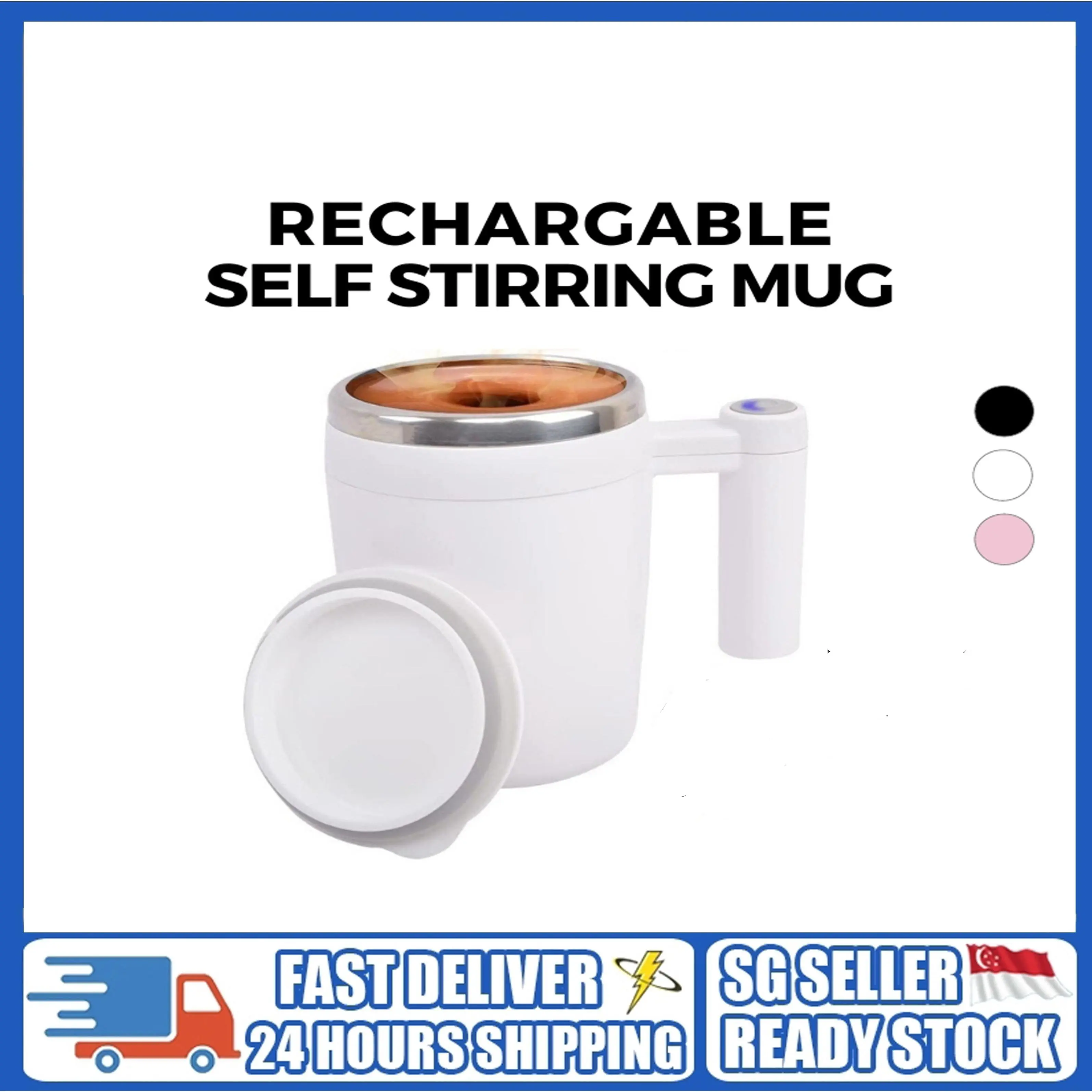 🚚SG Seller🚚Automatic Blender Coffee Cup - Automatic Magnetic 304 Stainless Steel Blender，SG Coffee Cup Rechargeable Self Stirring Mug-Auto Magnetic Thermal 304 Stainless Steel Mixer&Spin Flask Home Office