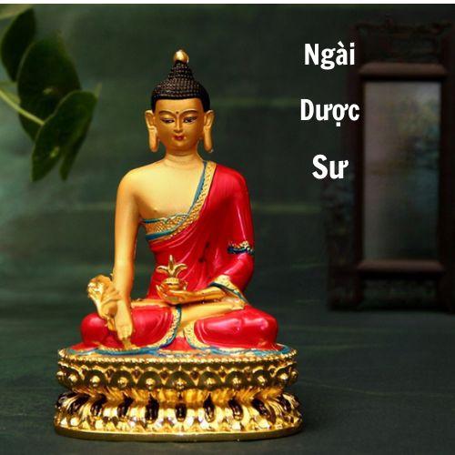 Tượng Kết Hợp Vẽ Tay Tây Tạng Các Ngài Thích Ca,Dược Sư,Tát Đoả,Liên Hoa,TaRa,Tứ Thủ. Decor Decor Phòng 2