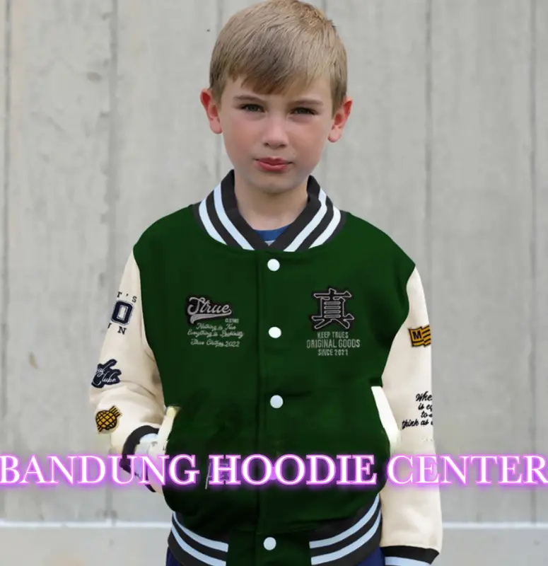 Jaket Varsity Anak Full Bordir Bisa Untuk Laki-laki dan Perempuan / Jaket Baseball Anak Usia 3-13 Tahun 3