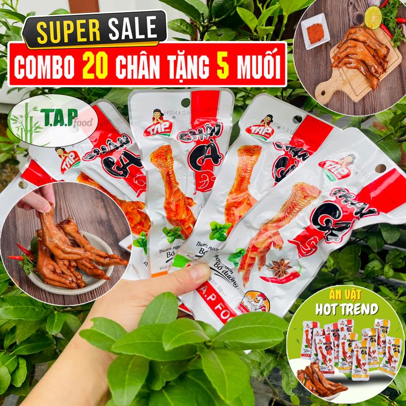 COMBO 20 Tặng 5 Muối Chấm Chân Gà Cay TAP FOOD Việt Nam Size 50g Siêu Thơm Ngon Dai Giòn - Ăn Vặt HOT TREND