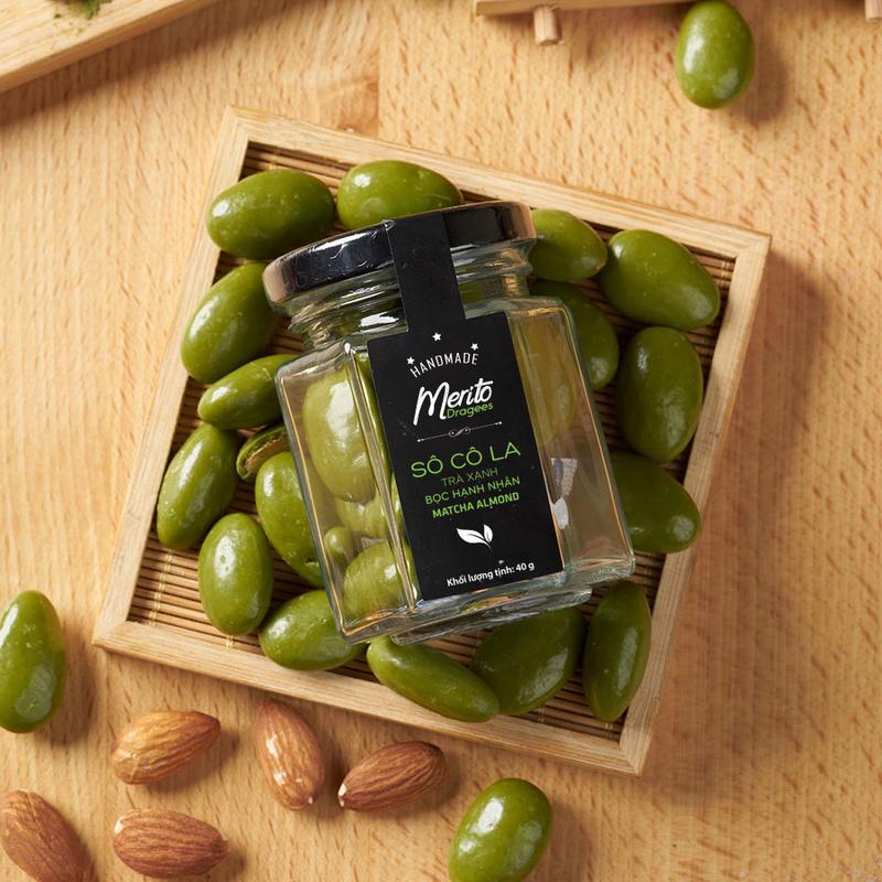 Sô cô la MATCHA bọc hạnh nhân Hũ 40g - Socola Legendary Snack Food Thức Ăn Ăn Vặt Chocolate