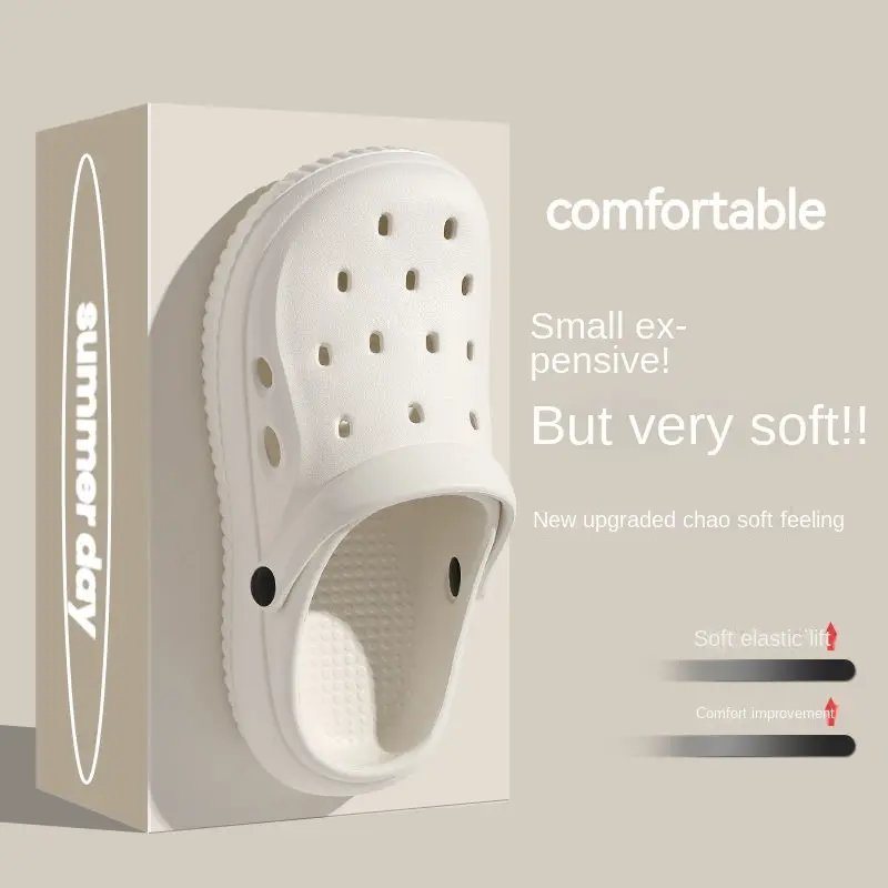 Croc Shoes for Women Summer Outdoor 2025 New Style Comfortable Beach Non-Slip Thick Sole Closed-Toe Sandals for Men