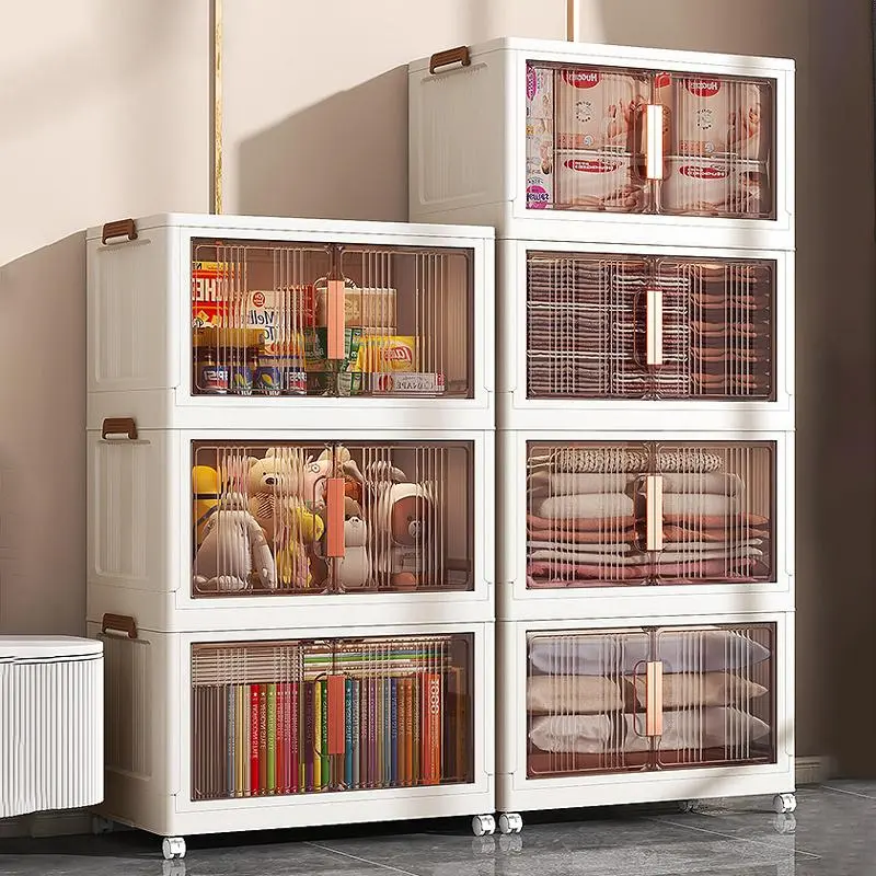 Foldable Storage Box, Movable Multi-layer Storage Drawers, Toy Storage Cabinet, Home Organizer for Living Room Bedroom Kitchen