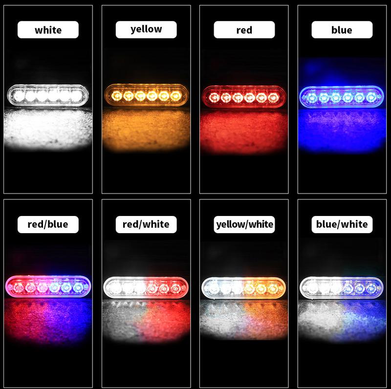 Product Introduction of 1PCS 4/6 LED Strobe Light Car Grille Flashing Lightbar Police Warning Light Emergency Lamp Red Blue Amber Stroboscopes 12-24V 20