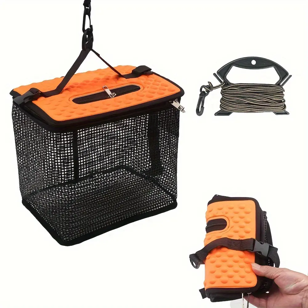 Floating Fish Protection Basket, Sea Fishing And Rock Fishing Storage Bag, Portable Glue Hanging Quick-Drying Fish Net Bag, Fish Protection Net Bag