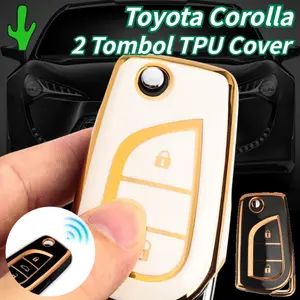 Sarung Kunci Toyota Innova Reborn G V Hilux Revo TPU Cover Casing Soft Case Remote Gantungan Kunci