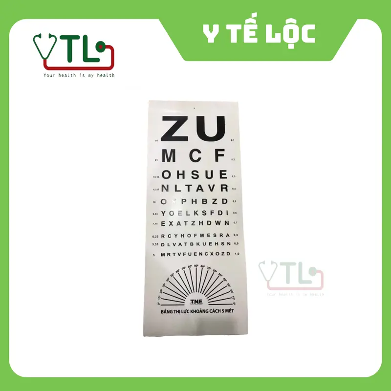 Bảng kiểm tra thị lực khoảng cách 5m chữ cái - Bảng chữ cái 1