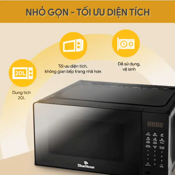 Lò vi sóng điện tử Bluestone MOB-7815 20 lít, 1100W, Bảo hành 2 năm chính hãng 1