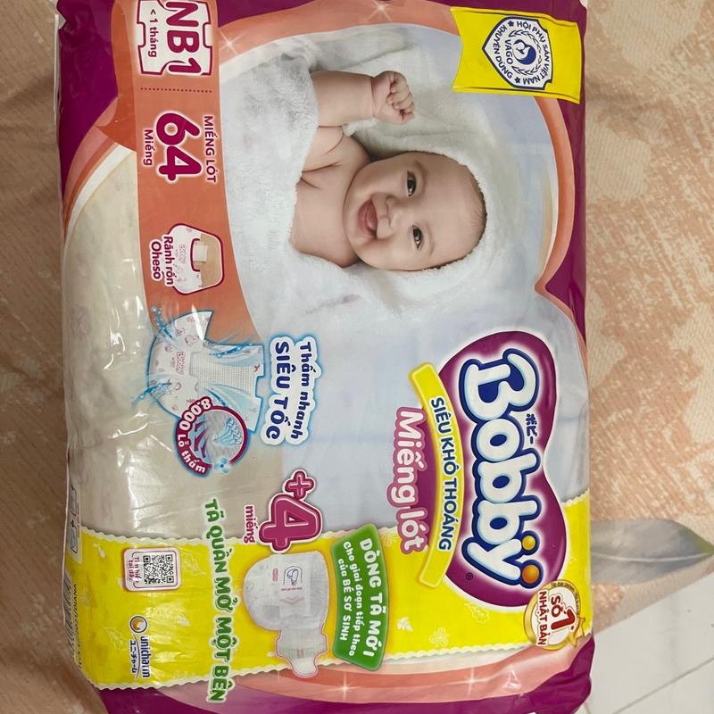 miếng lót NEWBORN nb1 bobby tặng thêm tã quần 1 bên Bỉm Quần Voi Kem Cho Bé mieng lot bỉm  hằng du mục việt