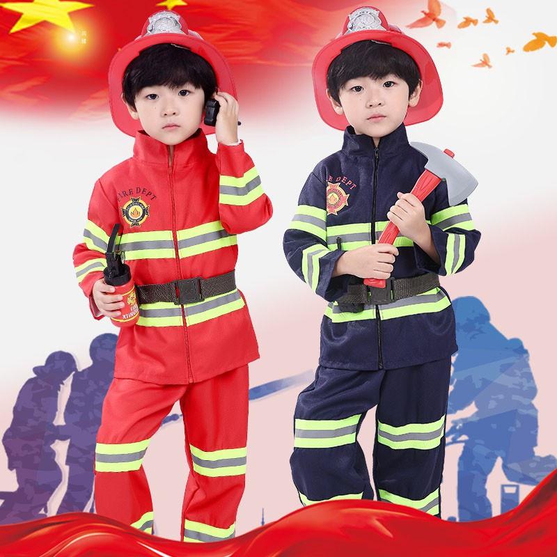 Fireman Sam Kids Halloween Christmas Cosplay Costumes for Girl Boy Carnival Party Fancy Suit Kids Firefighter uniform suit Halloween costumes Christmas costumes anime cos stage per 1