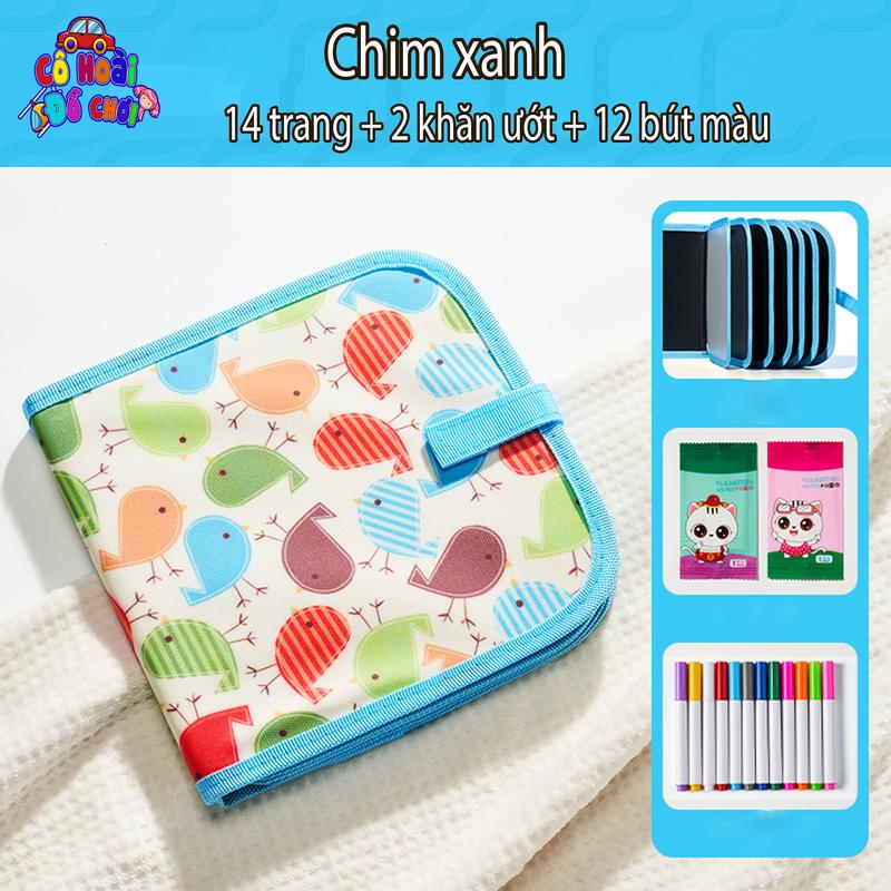 Product Introduction of Bảng viết vẽ xóa được đồ chơi trẻ em,sách vẽ tranh cầm tay bảng đen cho bé có sẵn 12 bút 8