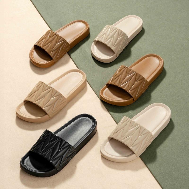 Dép Nữ Quai Ngang Sọc Dài Nhẹ Phù Hợp Đi Chơi Đi Ngoài Trời Mang Êm Chân Đế Chống Trơn Trượt Tốt