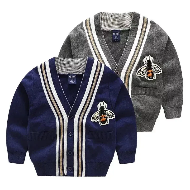 [513691] - Atasan Jaket Cardigan Lengan Panjang Anak Laki-Laki - Motif Honey bee 1