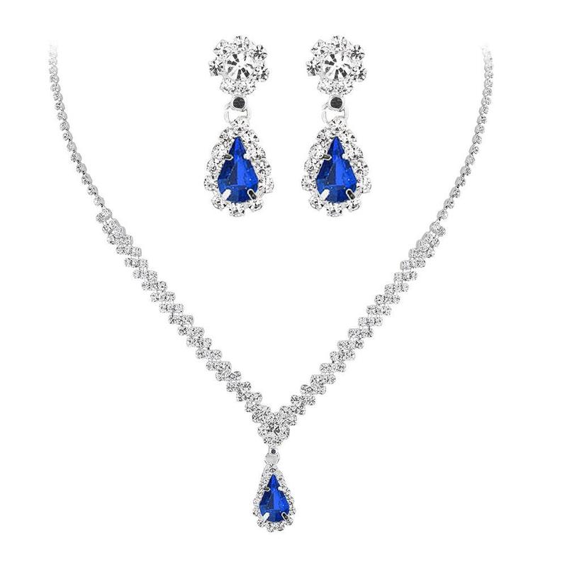 Product Introduction of 3pcs/set Bridal Necklace Set Elegant Shining Bracelets Earrings Necklace  For Women Wedding 20