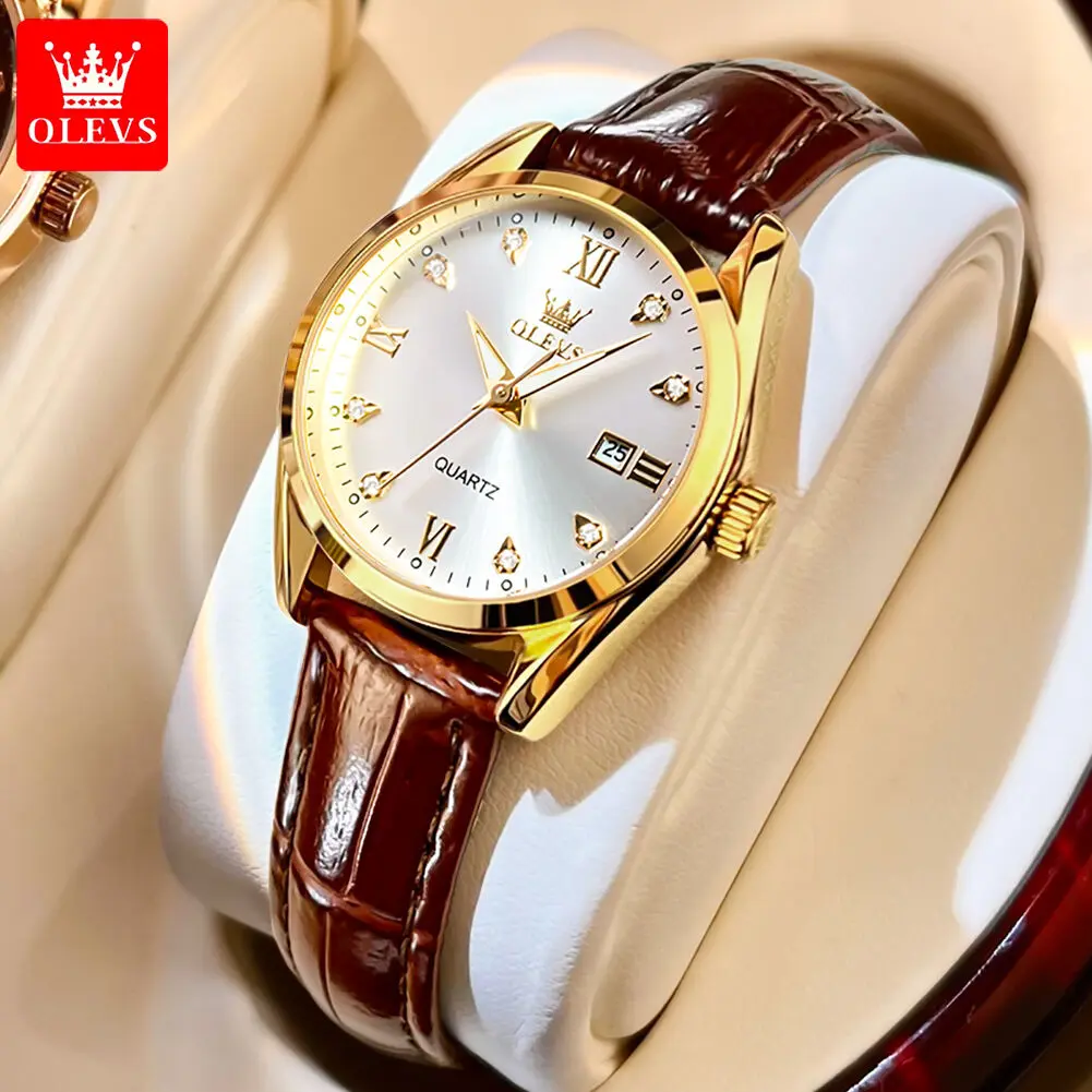 Đồng Hồ Nữ, OLEVS, Thời Trang Đơn Giản, Phong Cách Doanh Nhân, Không Thấm Nước, Dạ Quang, Bộ Chuyển Động Thạch Anh Women Watch Đeo Tay