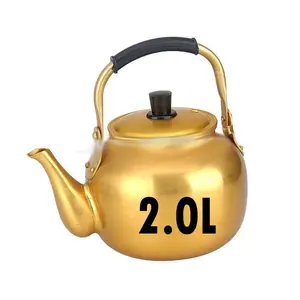 Teko Alumunium Emas 2.0L Teko kuning alumunium teko arab Dubai