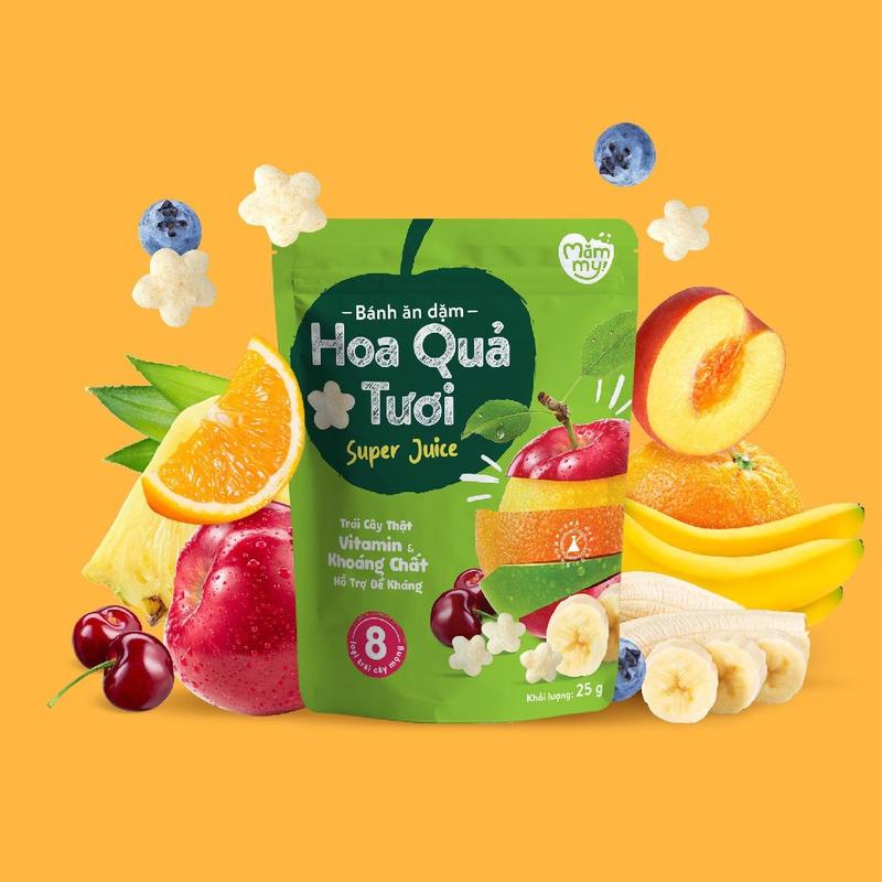 FS_Bánh ăn dặm vị hoa quả Mămmy giàu vitamin, khoáng chất, hỗ trợ tăng đề kháng cho bé, gói 25g Ăn Vặt