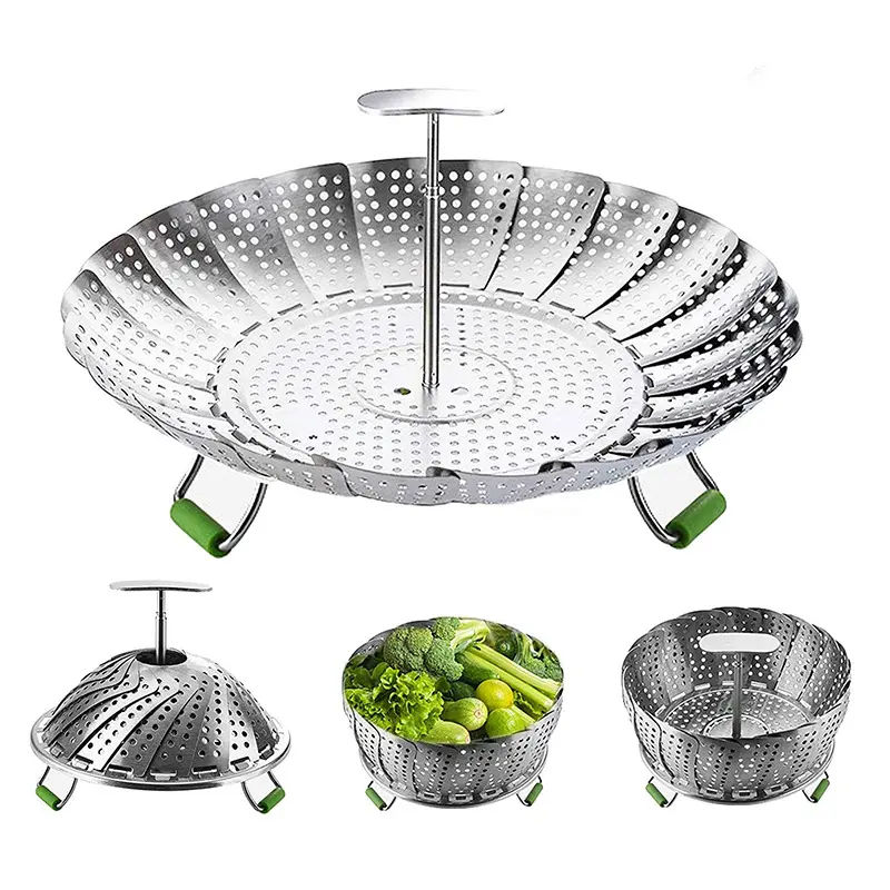 Xửng hấp Inox cao cấp Vỉ hấp đa năng, mở rộng hoặc thu nhỏ tùy ý phù hợp với hầu hết các loại xoong nồi