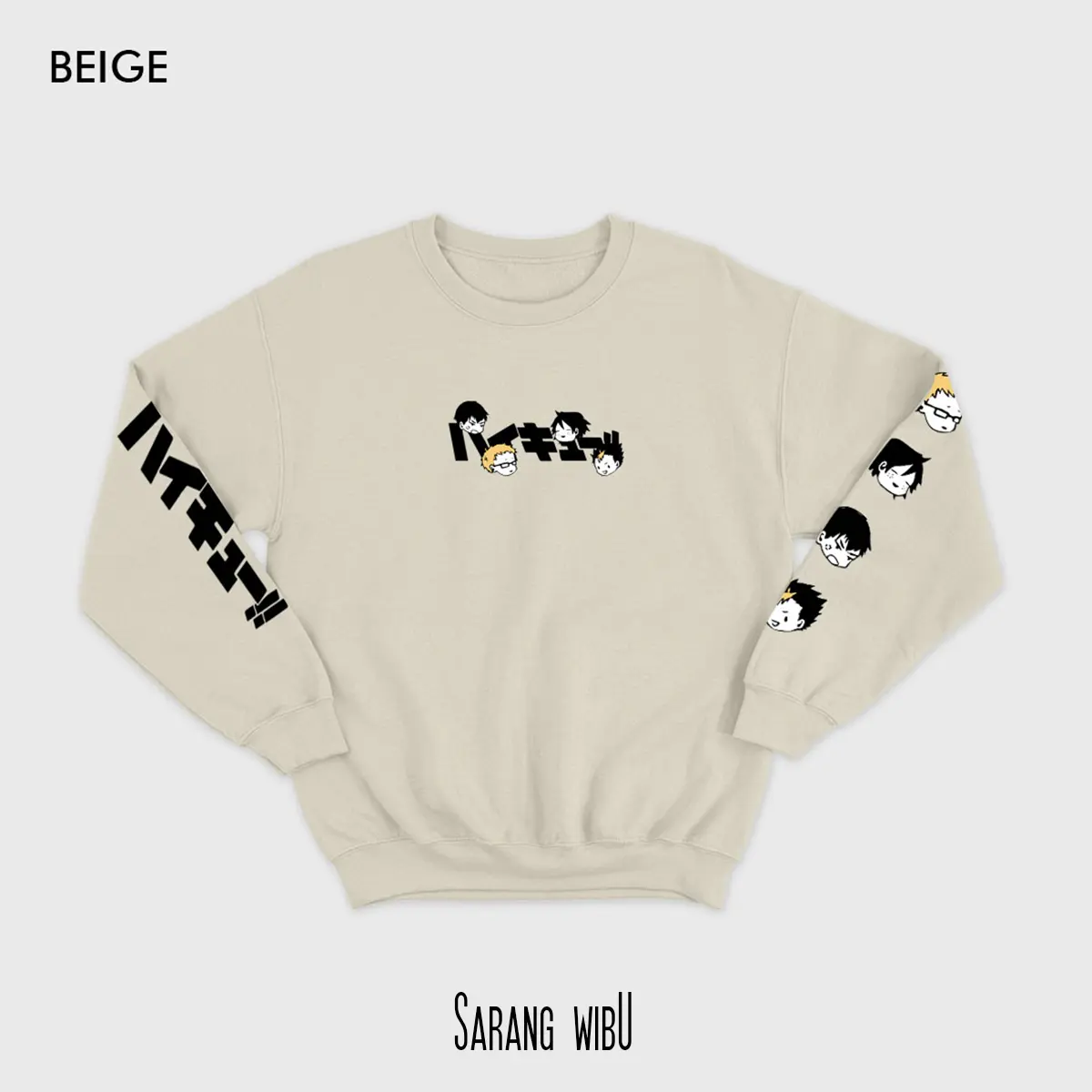 HAIKYU BASIC SWEATER UNISEX M - XXL ( SABLON )