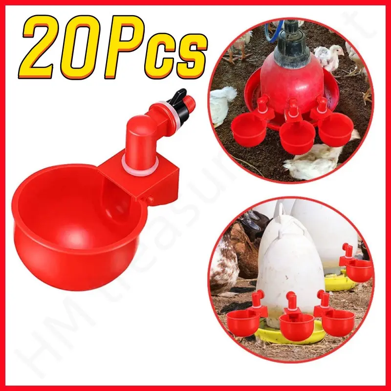 6/10/20PCS Chicken Water Bowl Poultry Automatic Drinking Bowl Chicken Drinking Cup Automatic Water Dispenser Feeder