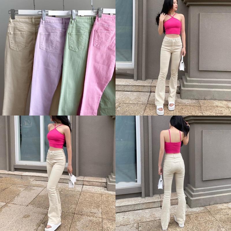 Quần Jean Loe Dáng Dài Xuất Chuẩn Vnxk Chất Jean Co Giản Màu Pastel Nữ 6