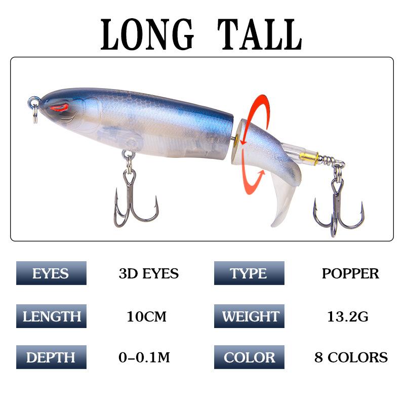 Umpan Casting Propeller Water Tractor 10cm/13gr Umpan Pancing Ikan Ekor Berputar Treble Kail Metal 2