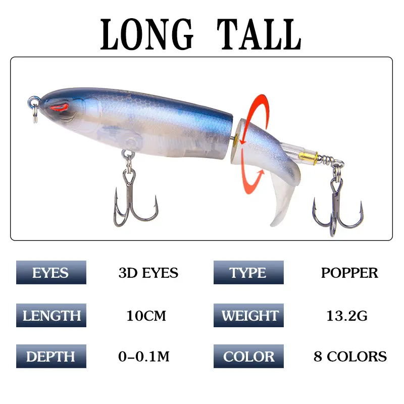 Umpan Casting Propeller Water Tractor 10cm/13gr Umpan Pancing Ikan Ekor Berputar Treble Kail Metal 2