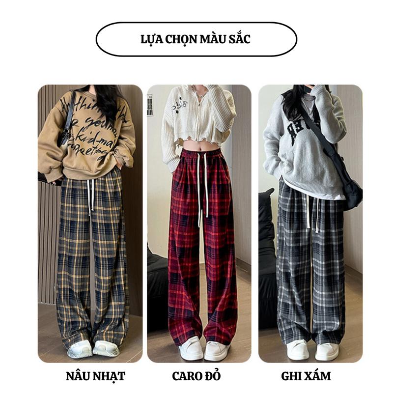 Product Introduction of Quần Kẻ Caro 2025 – Cạp Cao Tôn Dáng, Ống Rộng Thoải Mái, Lưng Chun Co Giãn, Vải Dạ Dày Dặn Phong Cách Ulzzang 10