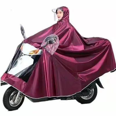 Baju hujan poncho untuk basikal elektrik, Lebih besar, tebal, tunggal