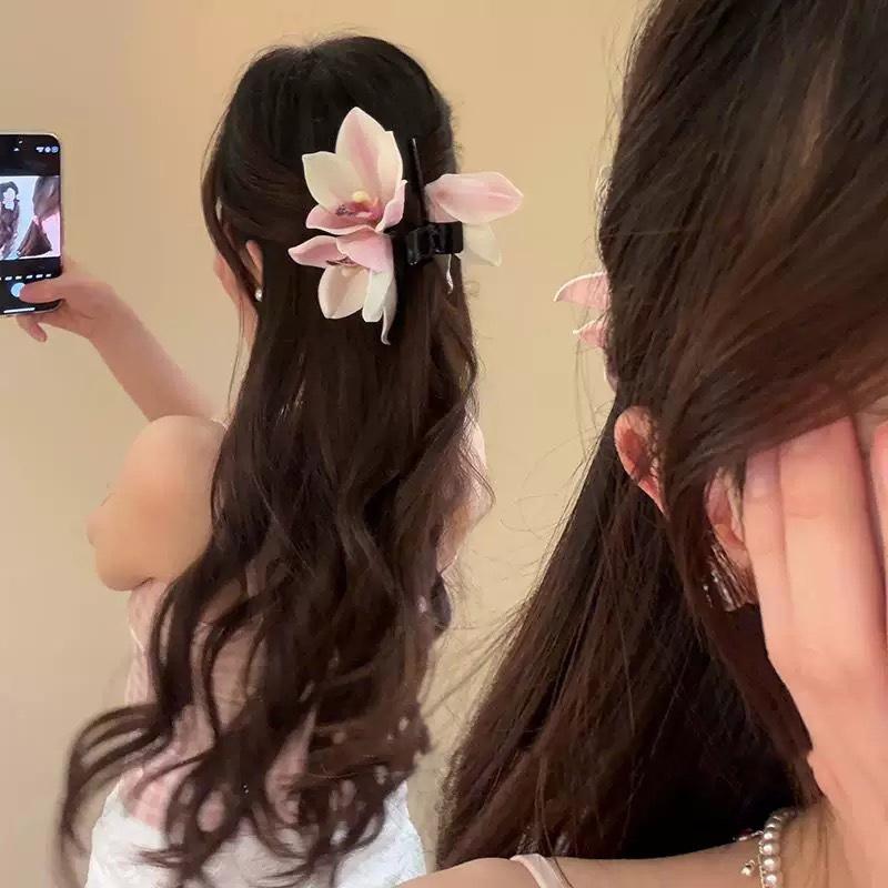 Kẹp Tóc Hoa, Phong Cách Ngọt Ngào Và Dễ Thương, Kẹp Cá Mập Cỡ Lớn Ở Bên Hông, Phụ Kiện Tóc Phong Cách Đi Biển, Tạo Không Khí Mùa Hè 3
