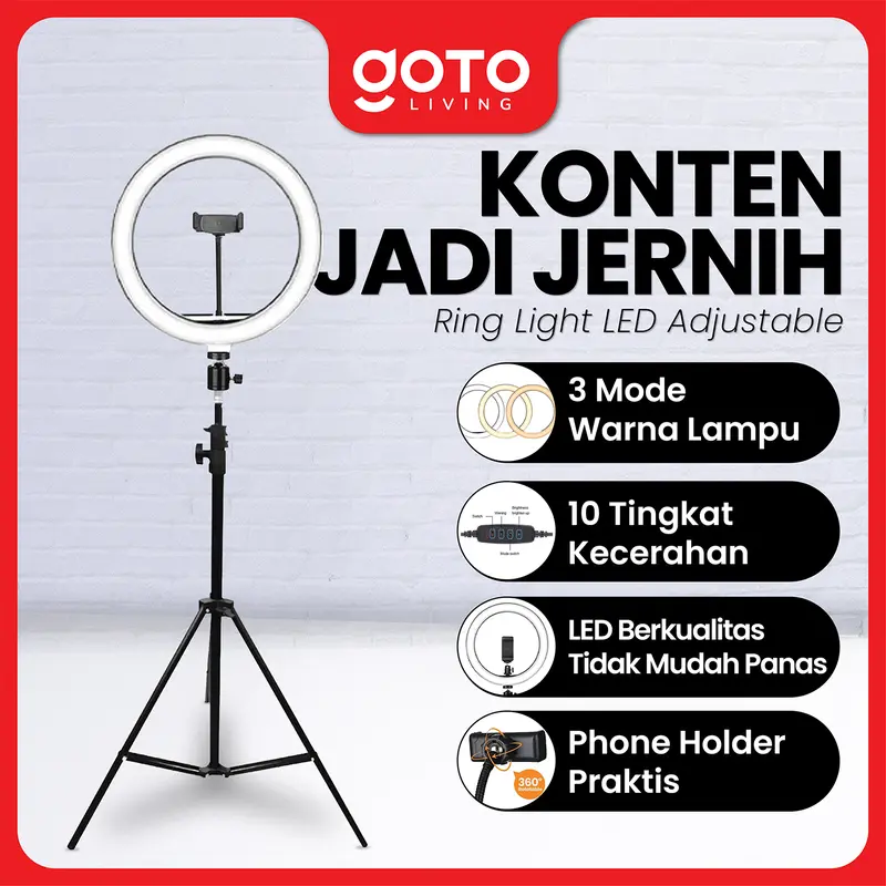 Goto [COD] Lumen Ring Light Stand Tripod Ringlight Lampu Selfie