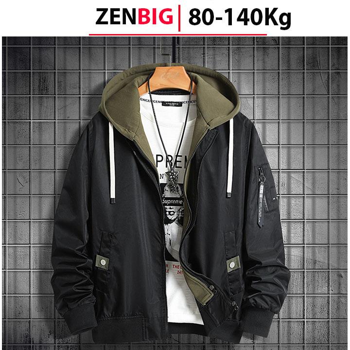 Áo khoác nam bigsize ZENBIG, áo phối kiểu dáng trẻ trung đẹp mắt áo size lớn từ 80-140kg dành cho người mập người béo Menswear Jacket áo gió