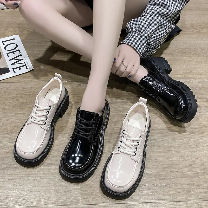 DUNIA FASHION - DF 604 Sepatu Wanita Docmart Sneakers Boots Premium Quality Black Karet Shoes 1