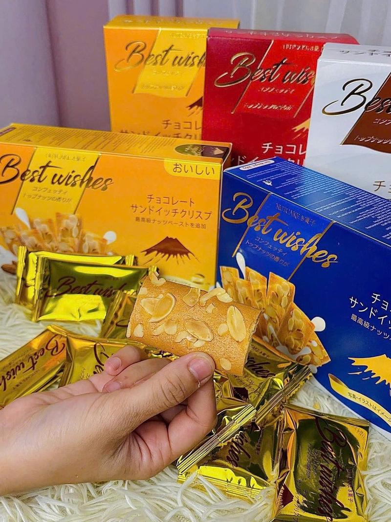Product Introduction of Bánh Quy Hạnh Nhân Best wish có nhiều màu dùng gói quà Tết rất đẹp. Food Ăn Vặt Đường 5