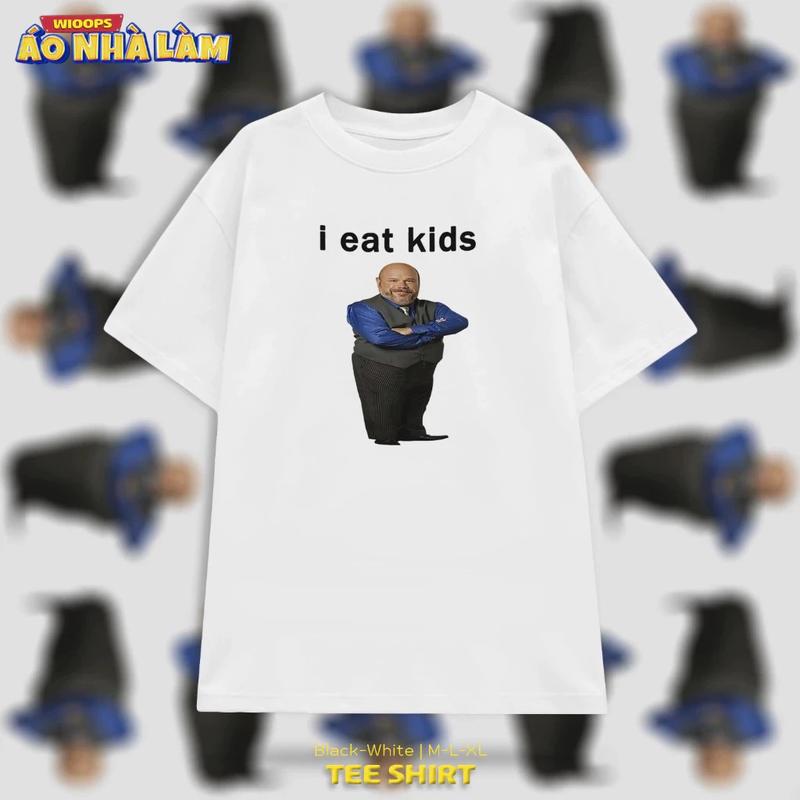 Áo Thun Tay Lỡ Nam Nữ Cotton Unisex , Áo Phông Cổ Tròn Hài Hước Form Rộng Basic Oversize HUNEE Trend 2024 - Duma - I Eat Ki