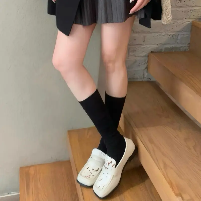 Set tất cao đùi nữ chất liệu gân cotton QC phong cách vintage 3