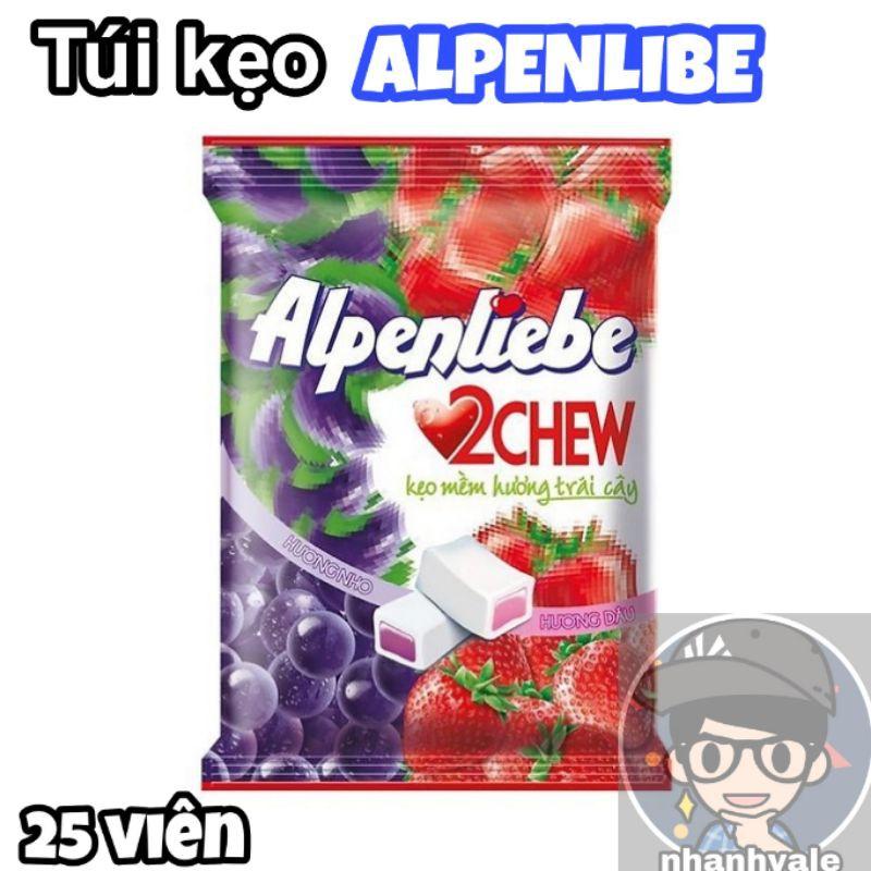   Gói 25 viên  Kẹo mềm Alpenliebe hương trái cây dâu và nho Ăn Vặt Snack Ăn Vặt Snack Food Candy 