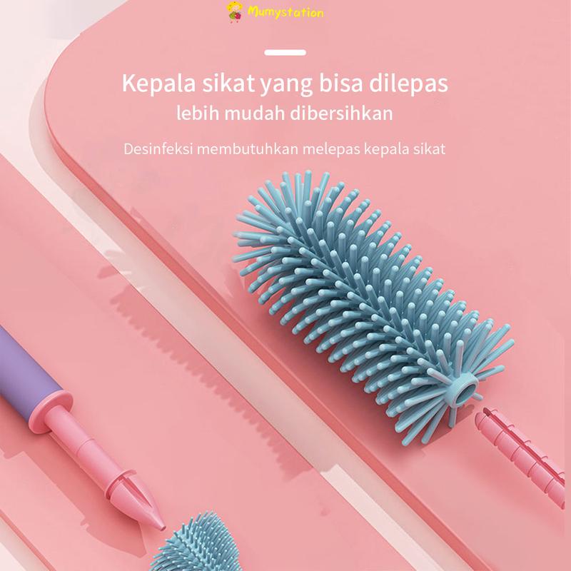 Product Introduction of Sikat Botol Susu Bayi / Pembersih Botol Susu 3in1 Blue Bottle Brush  Pink 21