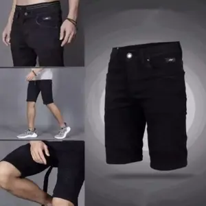 Turun harga celana jeans pendek biru tua //biru muda // hitam, bahan melar cocok buat semua usia Polos Pria Slim Panjang Fit