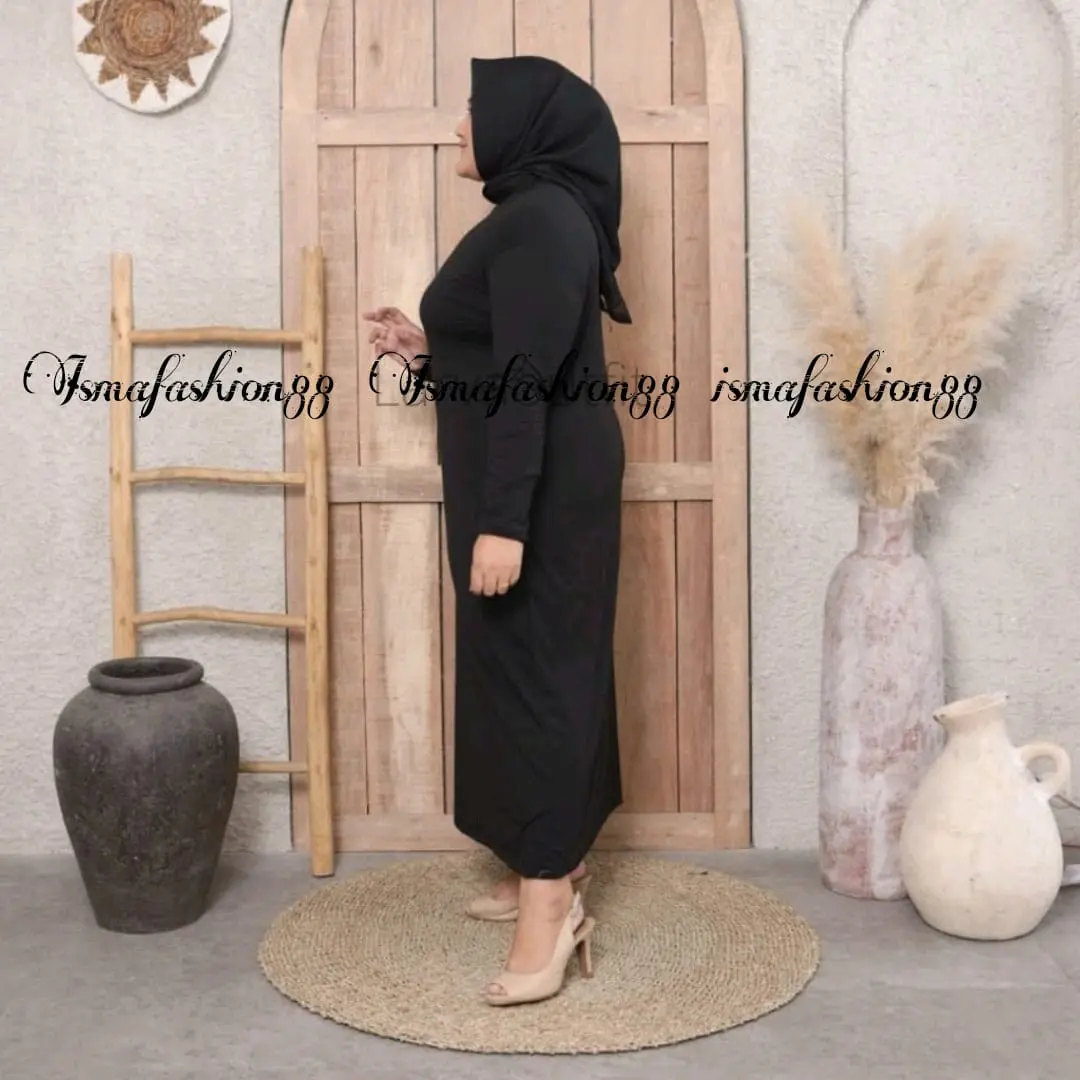termurah inner dress jumbo manset gamis lengan panjang kaos Dalaman Fit Lembut Melar Muslim