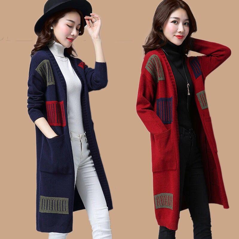 Product Introduction of Áo Cardigan Dệt Kim, Phong Cách Hàn Quốc Mới, Dài Trung Bình Cho Phụ Nữ, Quần Áo Của Các Bà Mẹ Trẻ Trung, Áo Len Ngoài Dáng Rộng, Thích Hợp Cho Mùa Thu, Áo Khoác Mới, 2020 Top Women Màu Đỏ 1
