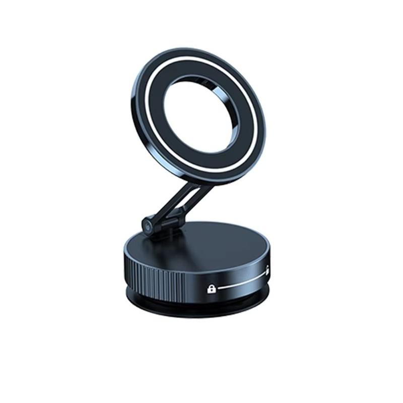 Product Introduction of 2025 new metal material phone holder 360 ° vacuum suction magnetic phone holder navigation selfie holder suitable for Apple 16 15 14 13 magnetic function smartphones 16