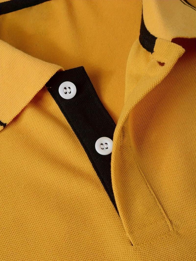 Product Introduction of Men's Regular Fit Cartoon Horse Print Polo Shirt, Casual Short Sleeve Button Front Top for Summer, Fashion Men's Clothes for Daily Wear 9