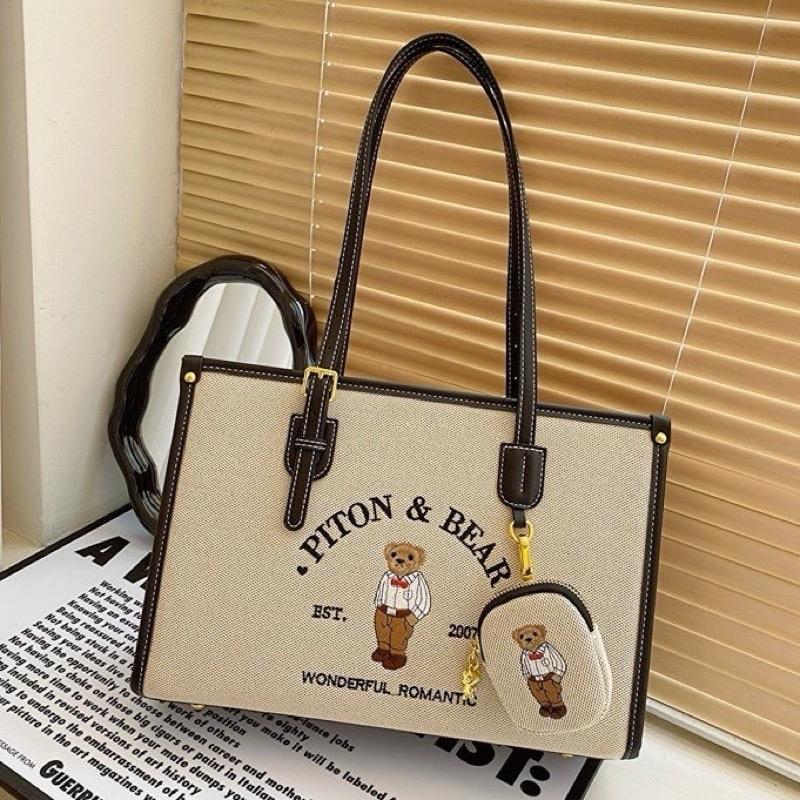 ￼Túi xách Công Sở đeo vai form cứng size 35cm loại đẹp có hai kiểu, Túi nữ Công Sở đeo vai kèm Túi Gấu Nhỏ