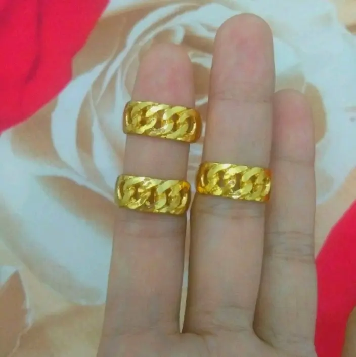 cincin rantai tebal lapis kristal Crystal