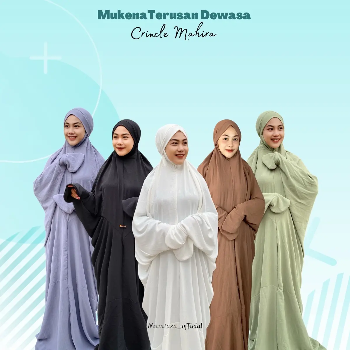 Mukena terusan cringkle/ mukena terusan standart syar’i mukenah  crinkle  airflow
