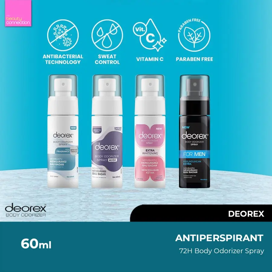 DEOREX Antiperspirant Deodorant Spray 60ml - Shop | Tokopedia