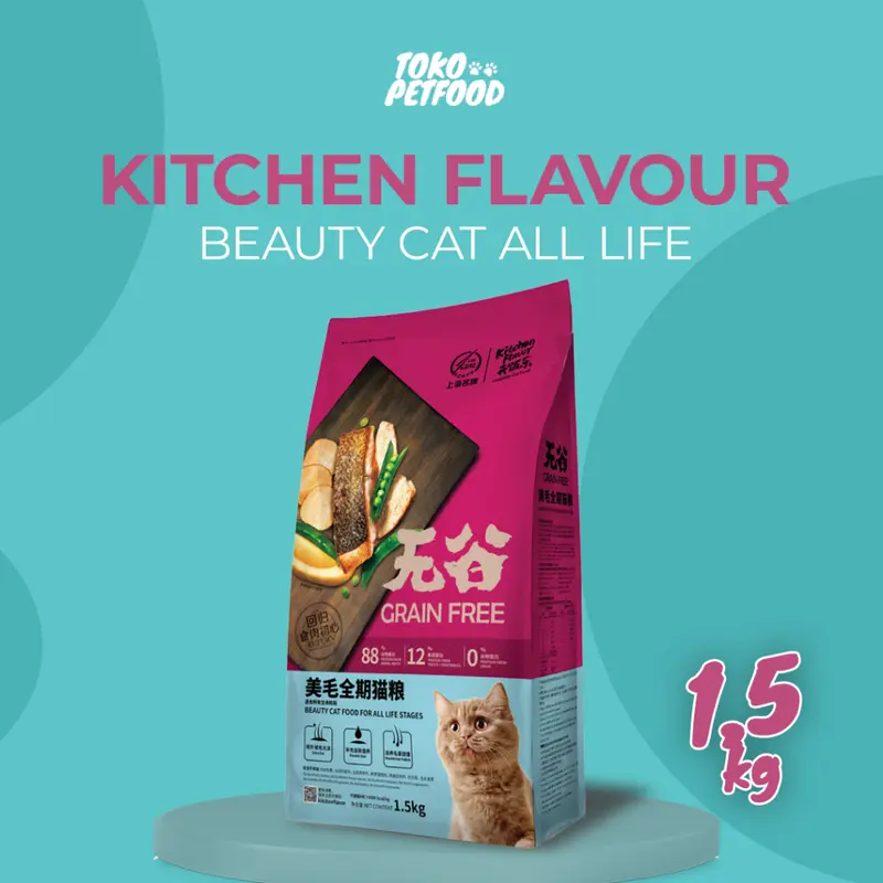 Promo Kitchen Flavor Beauty Cat Food All Life Stages Grain