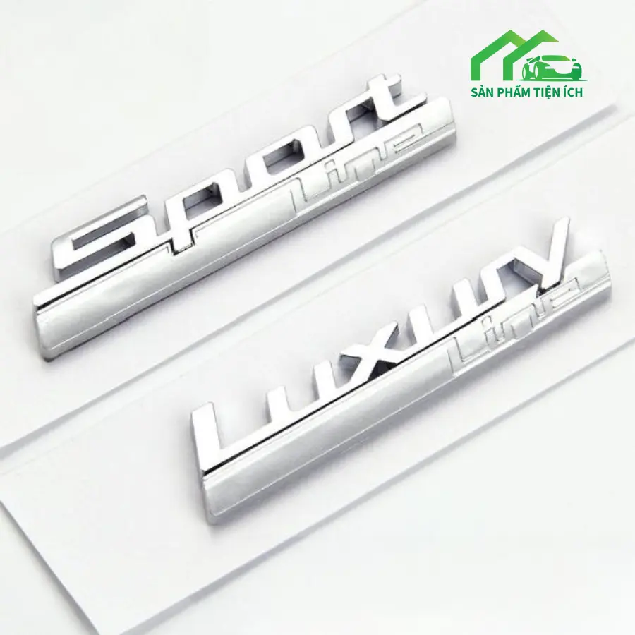 Decal chữ nổi LUXURY line dán trên ô tô với chất liệu nhựa ABS